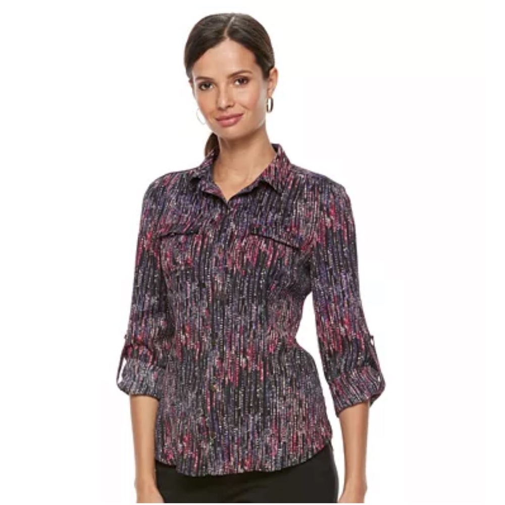 Dana Buchman Size Large Multicolored Shirt